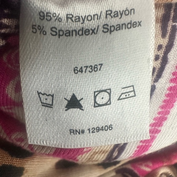 VENUS Pink and Brown Multi Patterned Bodycon Dress  size Large - Picture 12 of 16